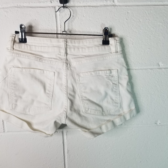 All Saints white distressed denim shorts - Picture 9 of 10